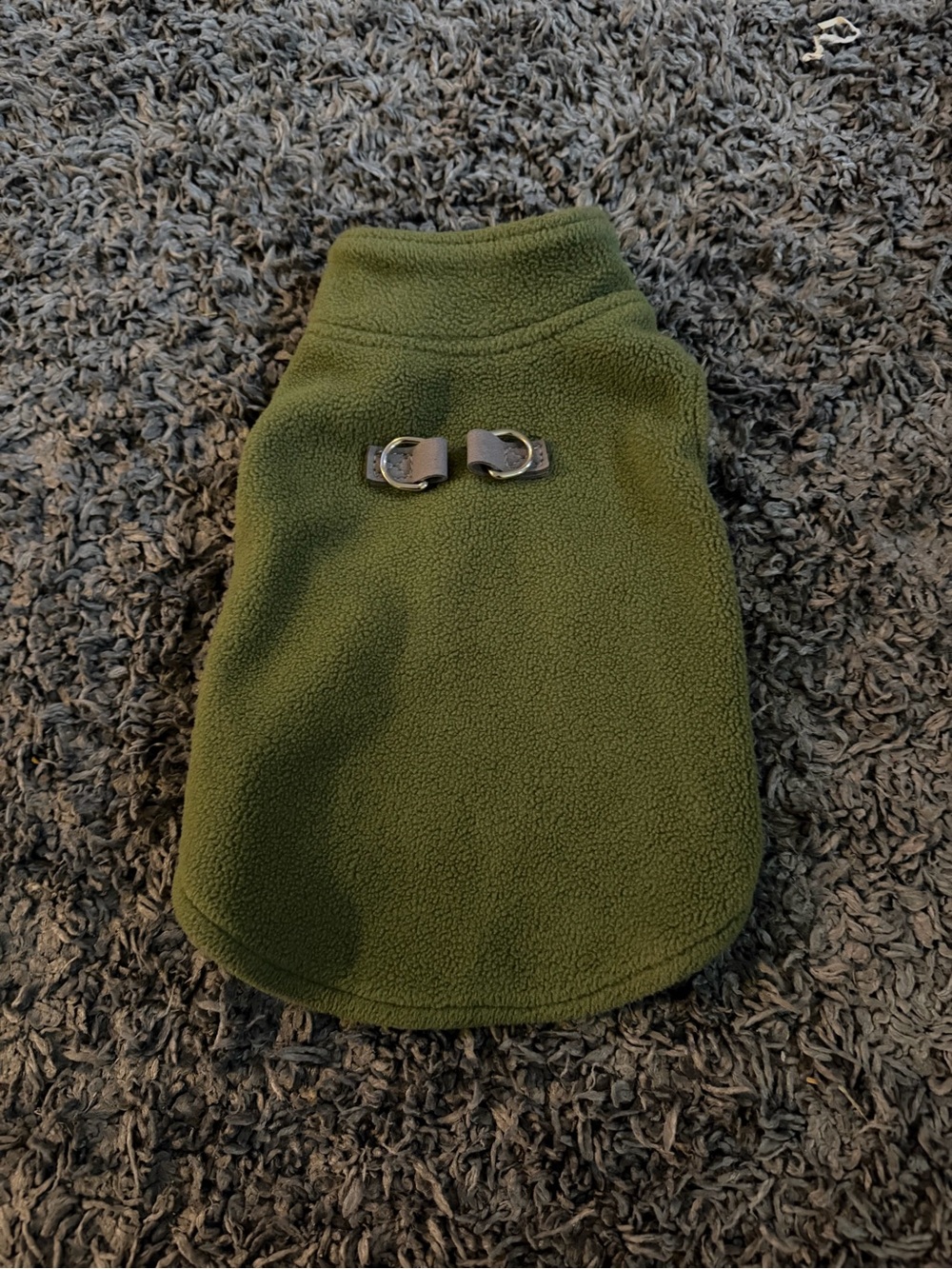 Olive Green Fleece Pet Vest - Buckle Accent